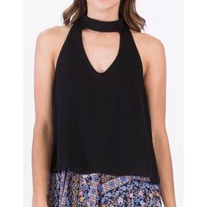 Olivaceous Black Choker Tank Top